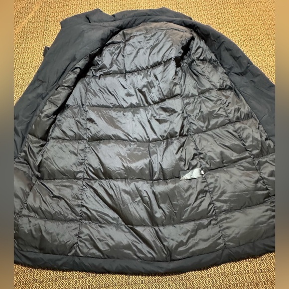 Uniqlo Women M Down Long Trench Coat Black Belted Pockets Lightweight - Picture 9 of 16